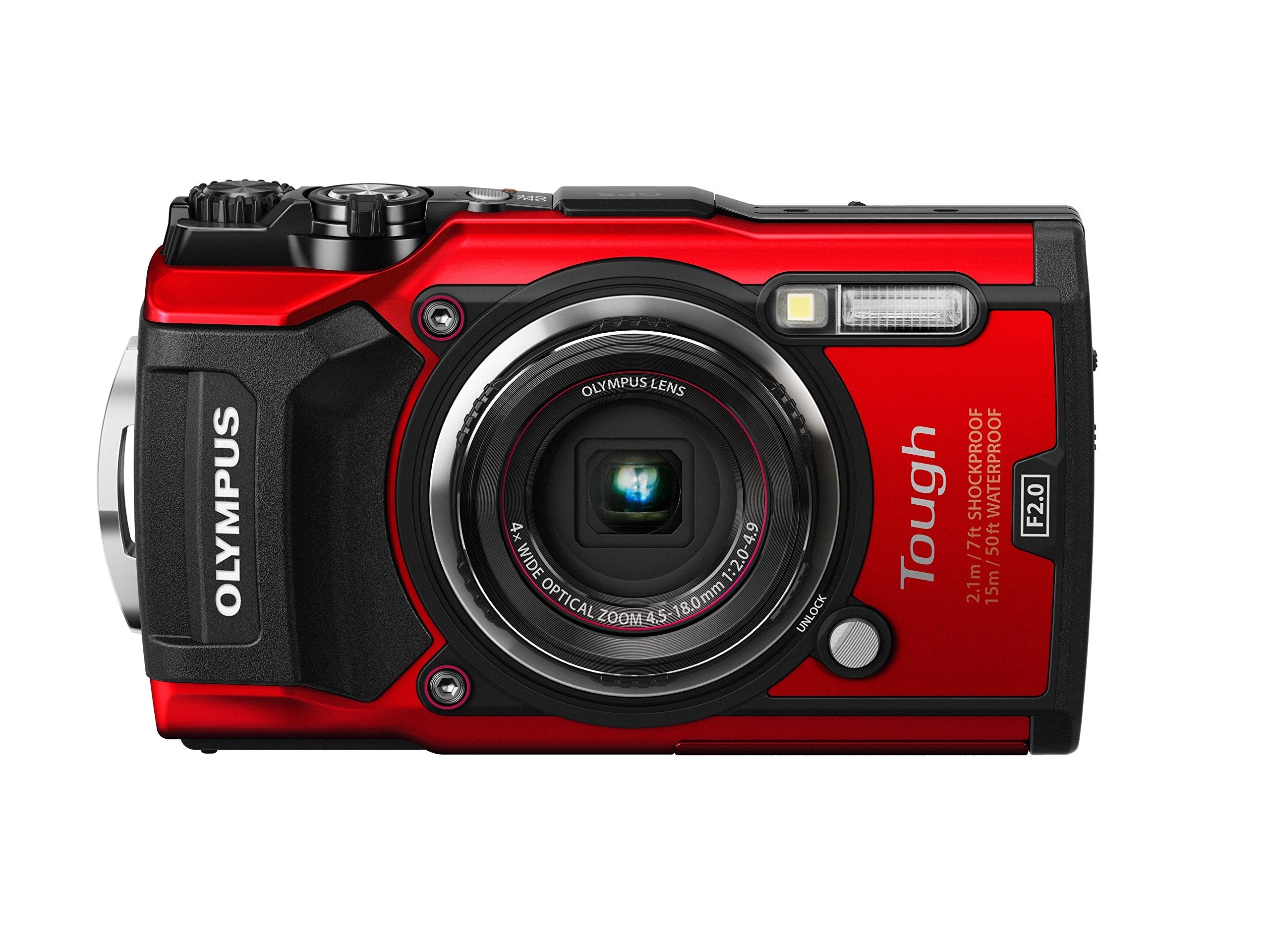 Olympus TG-5 Waterproof Camera with 3-Inch LCD Red (V104190RU000) (Renewed)