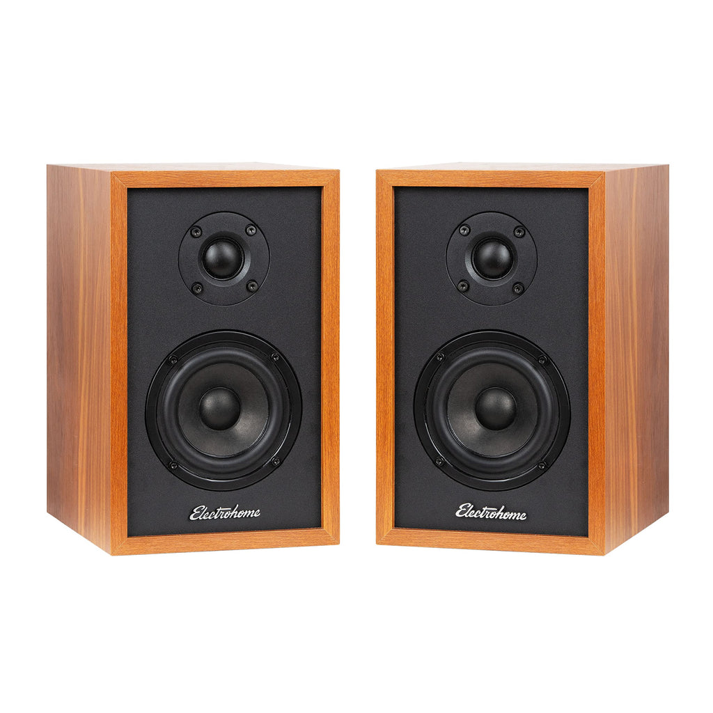 Electrohome Berkeley 2.0 Stereo Powered Bookshelf Speakers with Built-in Amplifier and 3" Drivers for Turntable TV PC and Wireless Music Streaming Featuring Bluetooth 5 RCA and Aux (EB20)