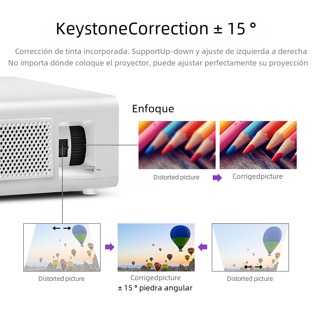 AKEY7 1080P LED Projector 7500 Lumens 4K Support