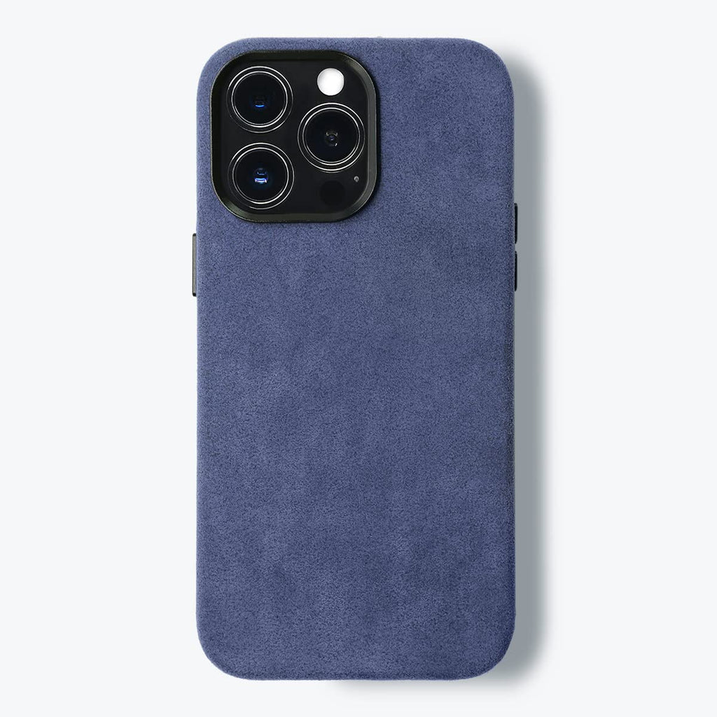 ALMA Alcantara Phone Case for iPhone 14 Series Compatible with Magsafe Wireless Charging Alcantara Full-Wrap Phone Case (iPhone 14 Pro Violet Blue)