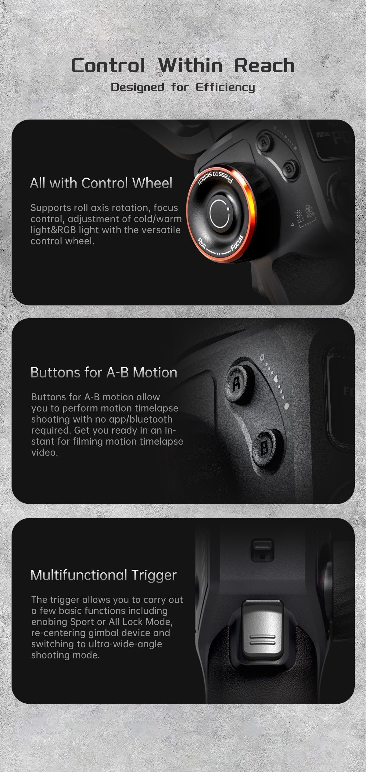 AI Face & Vlog Three-Axis Stabilizer