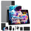 YUMKEM Tablet Upgraded Android 14 Tablet with Keyboard 10.4" Tablet 36GB+256GB+1TB Expand 8 Core 2.0GHz CPU 2K 2000 x 1200 LCD Screen 8000mAh 8+13MP Dual Camera 5G WiFi BT5 Android Tablet-Grey