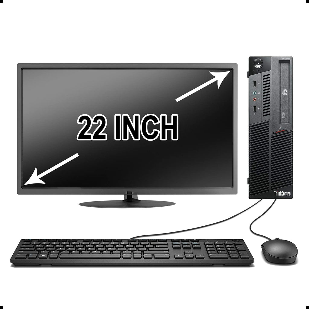 Lenovo Thinkentre M90 Desktop Intel Core i5 3.1GHz 8GB RAM 1TB HDD DVD-RW Drive Bluetooth and WiFi 22 Inch LCD Keyboard Mouse Windows 10 Pro (Renewed)