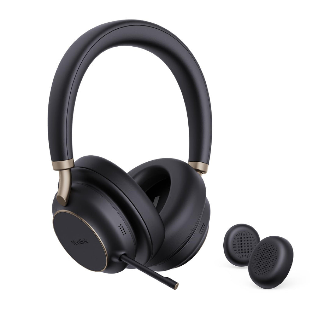Yealink BH76 Plus Bluetooth Headset Wireless Headset with Microphone for PCActive Noise Cancelling Retractable Hidden Mic Arm Compatible with PC Mac Works with Teams (Certified) USB-A