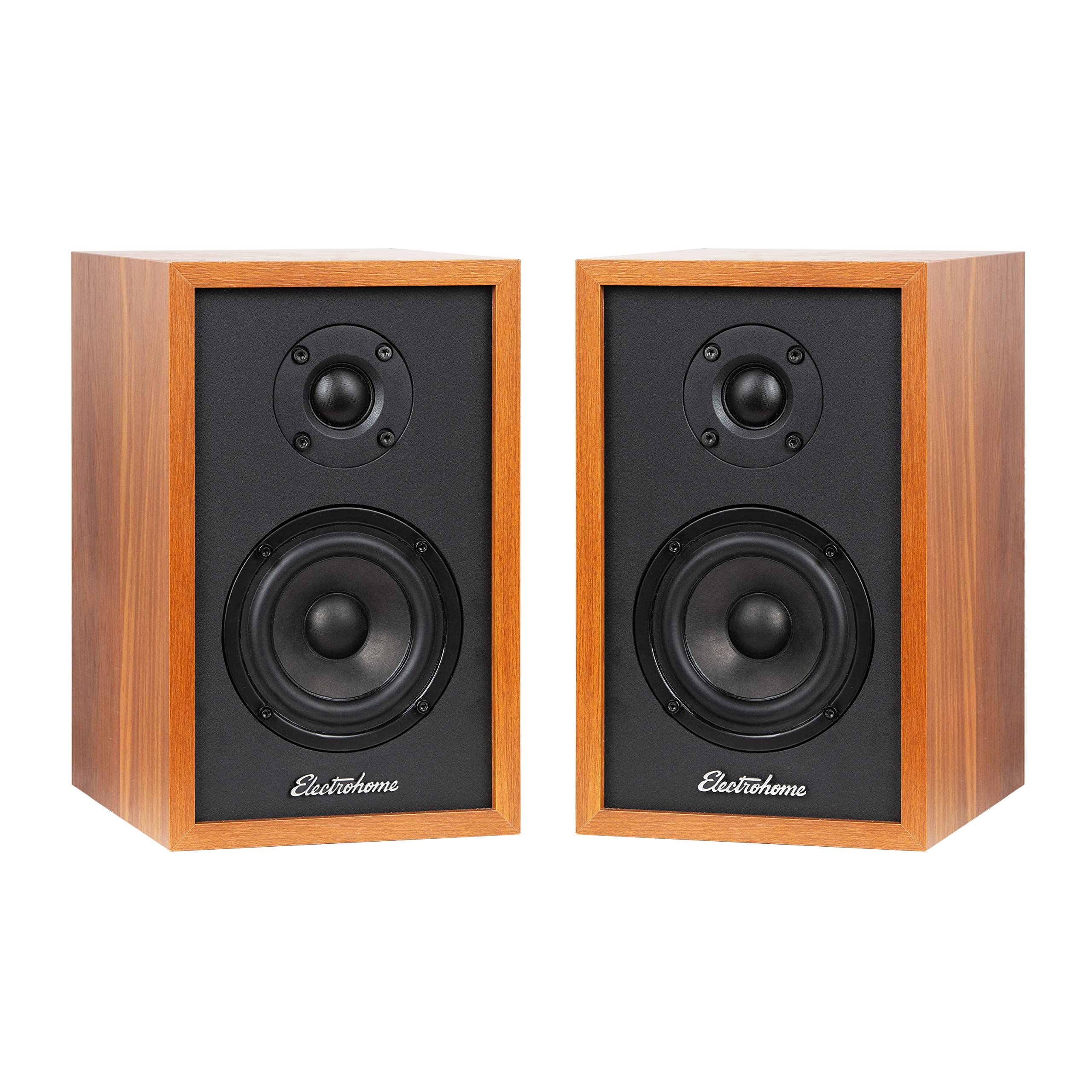 Electrohome Berkeley 2.0 Stereo Powered Bookshelf Speakers with Built-in Amplifier and 3" Drivers for Turntable TV PC and Wireless Music Streaming Featuring Bluetooth 5 RCA and Aux (EB20)