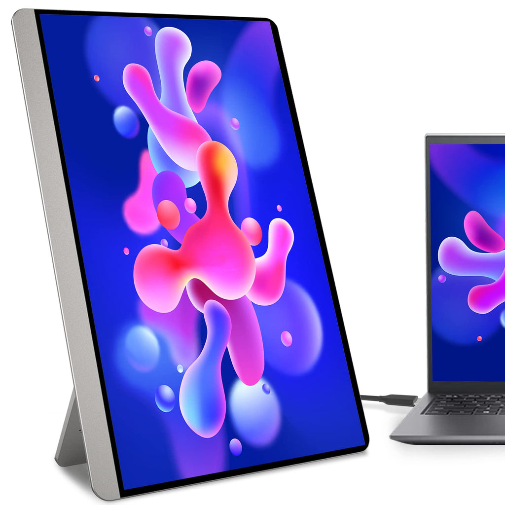 16.1’’ Portable Monitor AYY 1080P Full HD OTG USB-C/HDMI Computer Display 100% sRGB IPS Computer Monitor with Speaker Gaming Monitor for Laptop PC MAC Phone PS4 Xbox Switch with Build-in Bracket