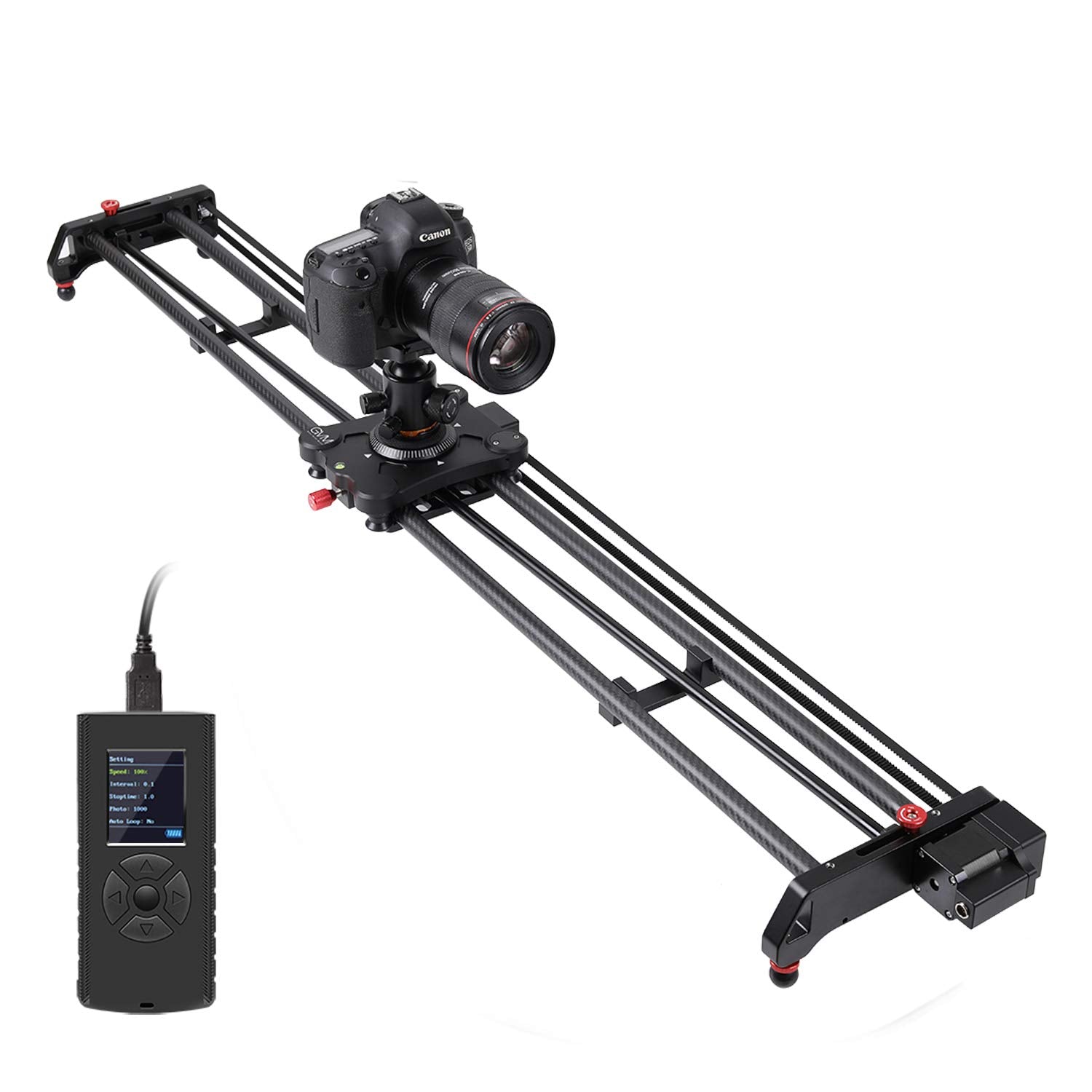 GVM Great Video Maker Camera Motorized Slider48"/120CMAutomatic Round TripTime LapsePanoramic ShootingVideo CaptureSlider Smooth and Stablewith Battery