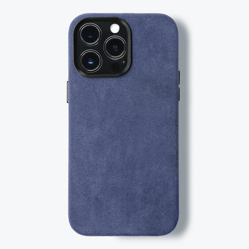 ALMA Alcantara Phone Case for iPhone 14 Series Compatible with Magsafe Wireless Charging Alcantara Full-Wrap Phone Case (iPhone 14 Pro Violet Blue)